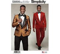 Simplicity S8899 Patron de couture pour homme Tuxedo veste, pantalon et nœud papier, blanc, divers