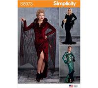 Simplicity S8973 Patron de couture pour costume d'Halloween pour femme, papier, blanc, divers