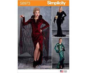 Simplicity S8973 Patron de couture pour costume d'Halloween pour femme, papier, blanc, divers