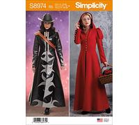 Simplicity S8974 Patron de couture pour manteau de cosplay pour femme Blanc