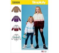Simplicity S8999 Patron de couture pour veste à capuche en tricot pour enfant et fille Blanc
