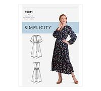 Simplicity S9041H5 Patron de couture pour robe à nouer en trois longueurs en papier, couleurs différentes H5 (6-8-10-12-14)