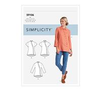 Simplicity S9106 Patron de Couture, Papier, Blanc, BB (20W-22W-24W-26W-28W)
