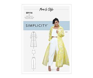 Simplicity S9114 Patron de Couture, Papier, Blanc, U5 (16-18-20-22-24)