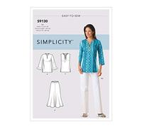 Simplicity S9130 Patron de Couture, Papier, Blanc, BB (20W-22W-24W-26W-28W)