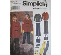Simplicity Sewing Pattern 5863 Girls Size 7-14 Easy Pants Hooded Jacket Scarf Mittens Bag Purse