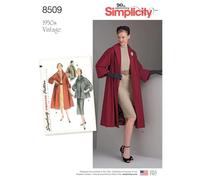 Simplicity US8509R5 8509 R5 Patrons de Manteau ou Veste Vintage pour Femme, Papier, Blanc, 22 x 15 x 1 cm
