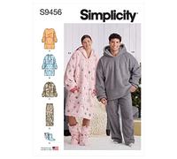Simplicity Patron de couture S9456 – Unisexe, capuche, pantalon et chaussons surdimensionnés