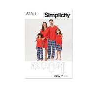 SIMPLICITY SS3041A Patron de couture pour enfants, adolescents et adultes Shorts, pantalons, hauts en tricot et tunique A (XS - L/XS - XL)