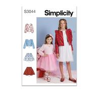 SIMPLICITY SS3044K5 Patron de couture pour jupes, veste et haut en tricot pour fille K5 (7-8-10-12-14)