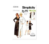SIMPLICITY SS3046Y5 Patron de couture pour robe en tricot pour femme en deux longueurs portées vers l'avant ou vers l'arrière et ceinture Y5 (46-48-50-52-54)