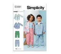 Simplicity SS3081A Lot de patrons de couture pour vestes et pantalons pour jeunes enfants, code de conception S3081, tailles 1/2-1-2-3-4