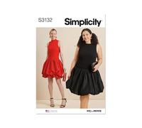 Simplicity SS3132AA Patron de couture pour robe femme et femme en deux longueurs avec petites lignes AA (38-40-42-44-46)