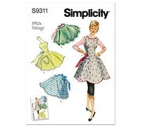 SIMPLICITY SS9311A Undefined Tablier A (S-M-L), papier, blanc