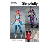 Simplicity SS9349H5 Mini robe de costume pour femme avec ourlet tubulaire et fermeture éclair dans le dos, col en cœur, coutures princesse et manches 3/4 ou épaules