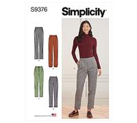 Simplicity SS9376H5 Jupe et pantalon pour femme avec poches latérales avant Options pour cravates, passants de ceinture et surpiqûres Finition soignée ourlets, poignets ou élastiques