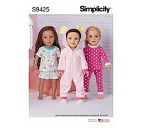 Simplicity SS9425OS Vêtements de poupée Non définis 45,7 cm, Papier, Taille unique