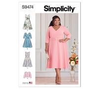 Simplicity Patron SS9474GG - Robe grande taille GG (54 W-51 W-80 W)
