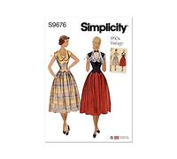 Simplicity SS9676H5 Robe vintage deux pièces pour femme H5 (34-36-38-40-42)