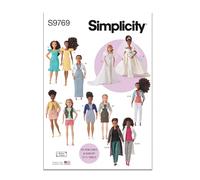SIMPLICITY SS9769A Vêtements tendance de 29,9 cm pour poupées de taille normale et courbée par Andrea Schewe Designs A