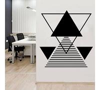 Simplicity Sticker Mural Amovible Triangle Géométrique Noir pour Bureau Salon Créer une Ambiance Artistique Moderne 57x20cm