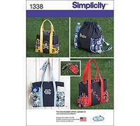 Simplicity US1338OS Patron de Couture Sacs fourre-Tout/Sac à Dos et Porte-Monnaie - Taille Unique