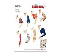 Simplicity US8506A Patron de Couture, Papier, Blanc, A | 10-12-14-16-18-20-22 US (FR 38 à 50)