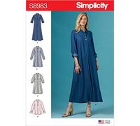 Simplicity US8983R5 Patron de Couture S8983 Robes pour Femme avec Manches Variation, Papier, Blanc, Divers, Set de 3 Pièces