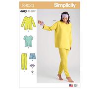 Simplicity US9020A US9020A-MISSES Patron de vêtements de Nuit, Papier, Coloris Assortis, A (XXS-XS-S-M-L-XL-XXL)