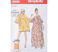 Simplicity UV5628OS Patrons de Couture Caftan Vintage des années 1970 pour Femme, Papier, Blanc, Sizes 8-40