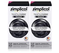 Simplicol 1818 Lot de 2 Tubes de Peinture pour Textile Intensiv (18 Couleurs) Velours Noir 1818 : Facile à colorier dans la Machine à Laver, kit Complet avec colorants et Poudre de Fixation.