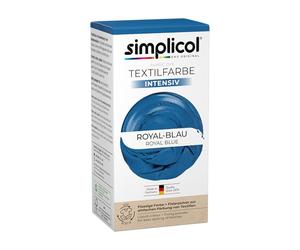 simplicol Intensive - Kit Teinture Express Machine (Colorant Liquide + sel fixateur)- Paquet de 600g - Bleu Roi