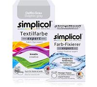 simplicol : Kit Complet Teinture Expert + fixateur : Votre Teinture Express (Paquet 300g + Flacon 90ml) - Gris Dauphin