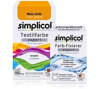 simplicol : Kit Complet Teinture Expert + fixateur : Votre Teinture Express (Paquet 300g + Flacon 90ml) - Jaune maïs