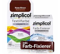 simplicol : Kit Complet Teinture Expert + fixateur : Votre Teinture Express (Paquet 300g + Flacon 90ml) - Marron
