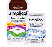 simplicol : Kit Complet Teinture Expert + fixateur : Votre Teinture Express (Paquet 300g + Flacon 90ml) - Marron