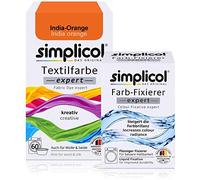 simplicol : Kit Complet Teinture Expert + fixateur : Votre Teinture Express (Paquet 300g + Flacon 90ml) - Orange Inde