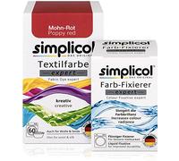 simplicol : Kit Complet Teinture Expert + fixateur : Votre Teinture Express (Paquet 300g + Flacon 90ml) - Rouge Coquelicot