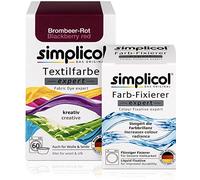 simplicol : Kit Complet Teinture Expert + fixateur : Votre Teinture Express (Paquet 300g + Flacon 90ml) - Rouge mûre