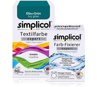 simplicol : Kit Complet Teinture Expert + fixateur : Votre Teinture Express (Paquet 300g + Flacon 90ml) - Vert Lierre