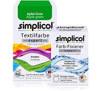 simplicol : Kit Complet Teinture Expert + fixateur : Votre Teinture Express (Paquet 300g + Flacon 90ml) - Vert Pomme