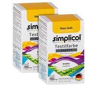 simplicol Lot de 2 colorants textiles expert - Jaune maïs 1701 - Peinture pour une coloration créative et facile en machine ou manuellement