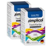 simplicol Lot de 2 teintures textiles expert - Bleu gentiane - Pour une teinture créative et facile en machine à laver ou manuellement - 1739 (2 x 1709) - 150 g