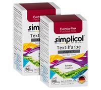 simplicol Lot de 2 teintures textiles expert rose fuchsia 1705 : couleur pour une teinture créative et facile en machine ou à la main, 150 g (pack de 2)