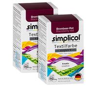 simplicol Lot de 2 teintures textiles expert rouge mûre 1706 : couleur pour une teinture créative et facile en machine ou à la main, 150 g (lot de 2)