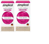 Simplicol Lot de 2 teintures textiles intenses, rose-baies