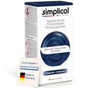 Simplicol Teinture Textile Intense Bleu Nuit Lot De 1 | Teinture Textile Résistante Au Lavage En Machine | Colorant Liquide & Poudre Fixatrice Avec Sel | Teinture Pour Raviver, Recolorer Et Rafraîchir