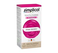 simplicol Teinture textile intense rose berry - 1 pièce - Teinture textile lavable en machine - Peinture liquide et poudre de fixation avec sel - Teinture pour tissu pour reteindre, colorer et