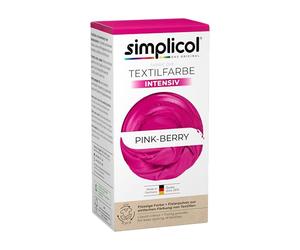 simplicol Teinture textile intense rose berry - 1 pièce - Teinture textile lavable en machine - Peinture liquide et poudre de fixation avec sel - Teinture pour tissu pour reteindre, colorer et