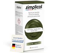 simplicol Teinture Textile Intensive Vert Olive Pack de 1 | Teinture pour Tissu Résistante au Lave-Linge | Couleur Liquide et Poudre Fixatrice avec Sel | Teinture Textile pour Teindre